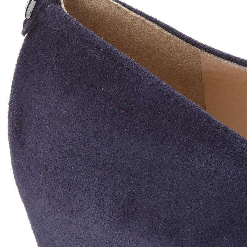 Hogl 3500 dark Blue Velour Wedge Shoe 4212 back