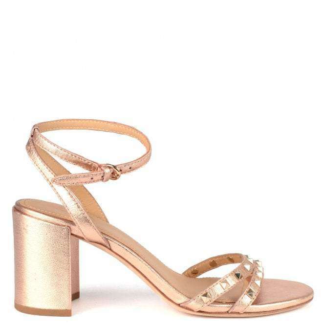 Ash JANIS Rose Gold Leather Studded Heeled Sandals right