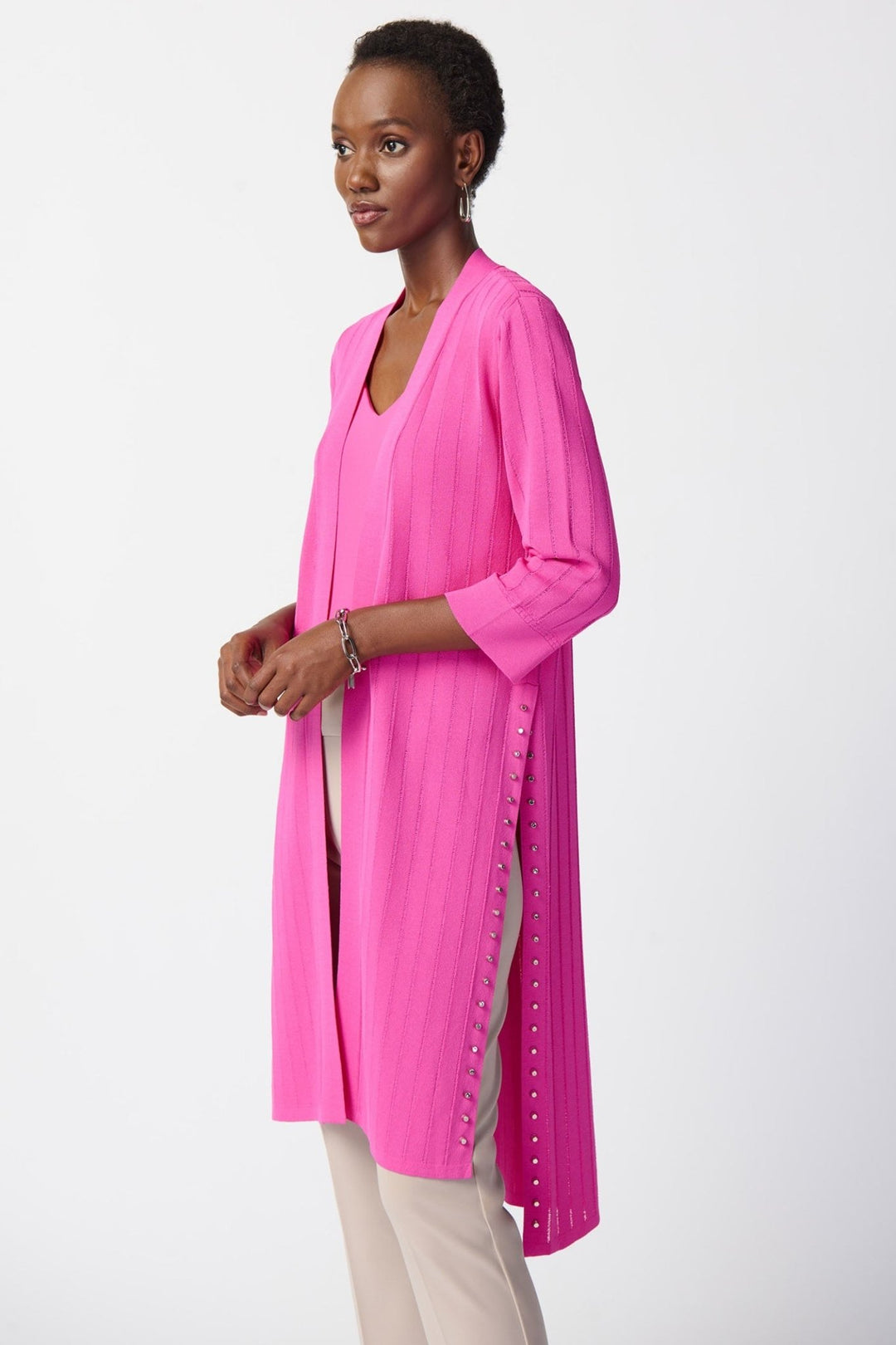 Joseph Ribkoff 222929 Pink Long Cardigan - Dotique