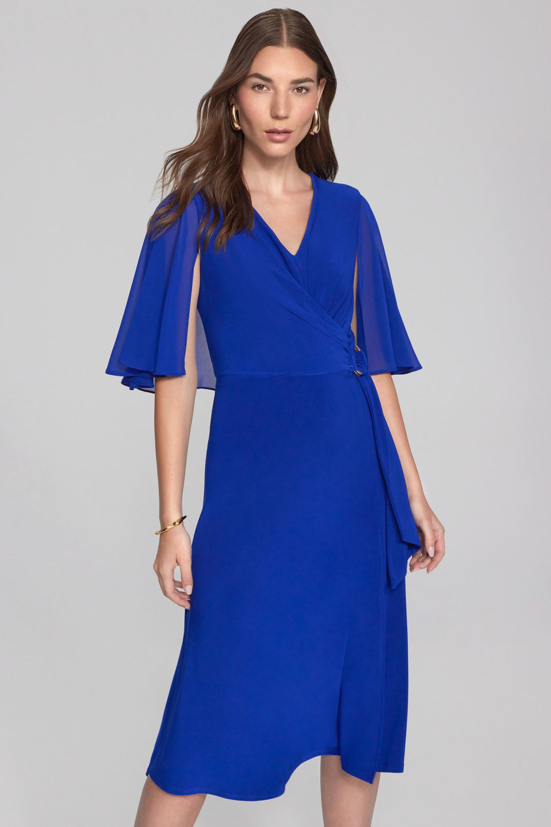 Joseph Ribkoff 231757 Royal Sapphire Blue Wrap Style Occasion Dress - Dotique Chesterfield