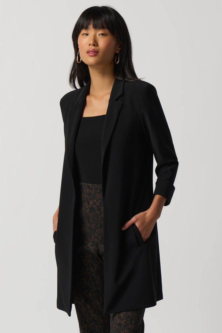 Joseph Ribkoff 233304 Black Long Line Blazer Jacket - Dotique