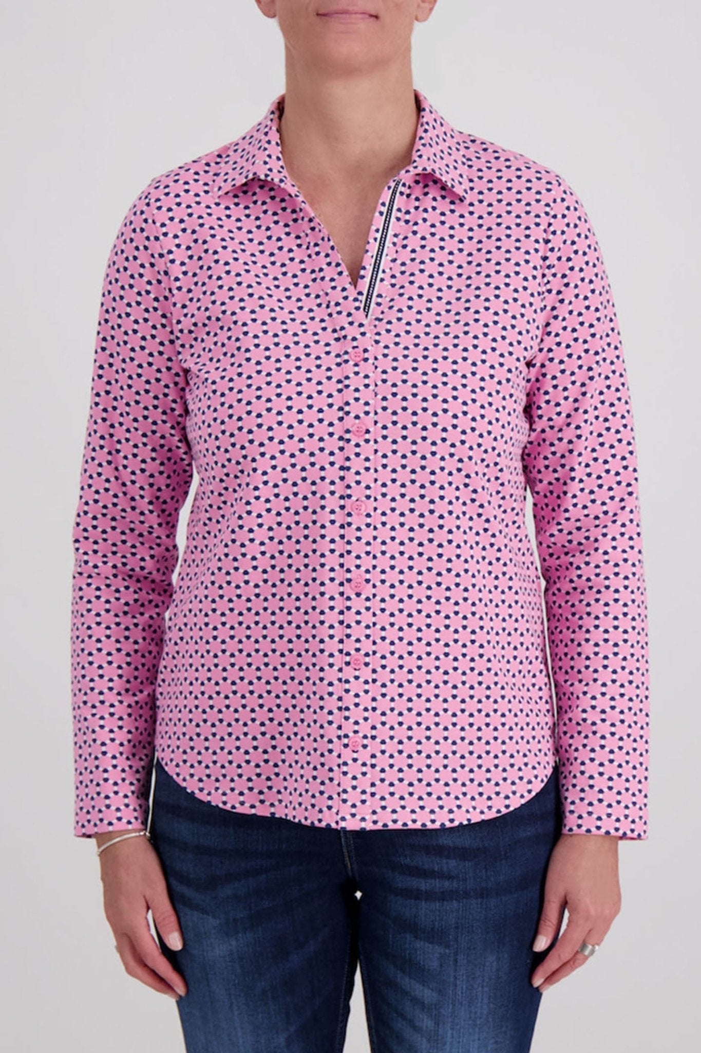 Just White J4230 315 Rose Druck Print Blouse - Dotique