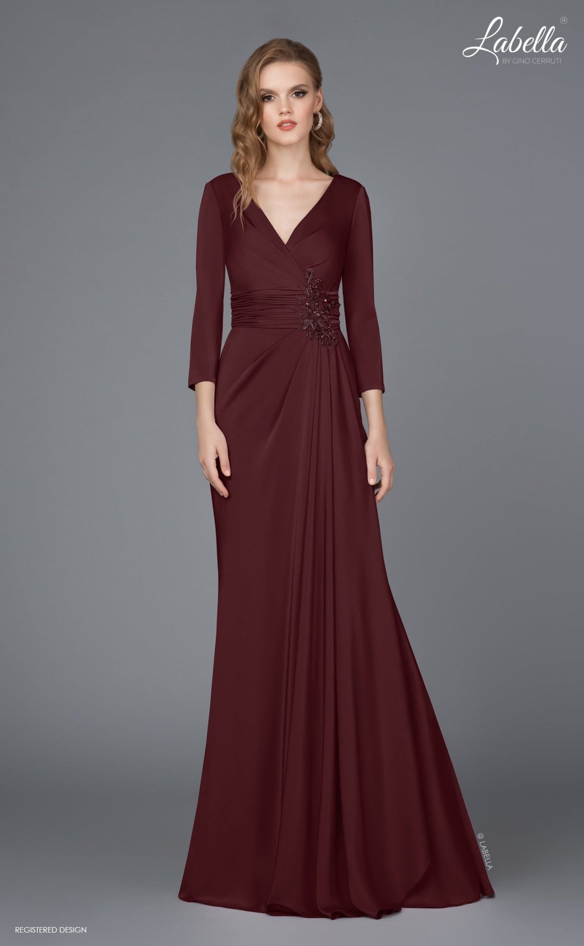 Labella 3059S Bugundy Dress - Dotique - Labella
