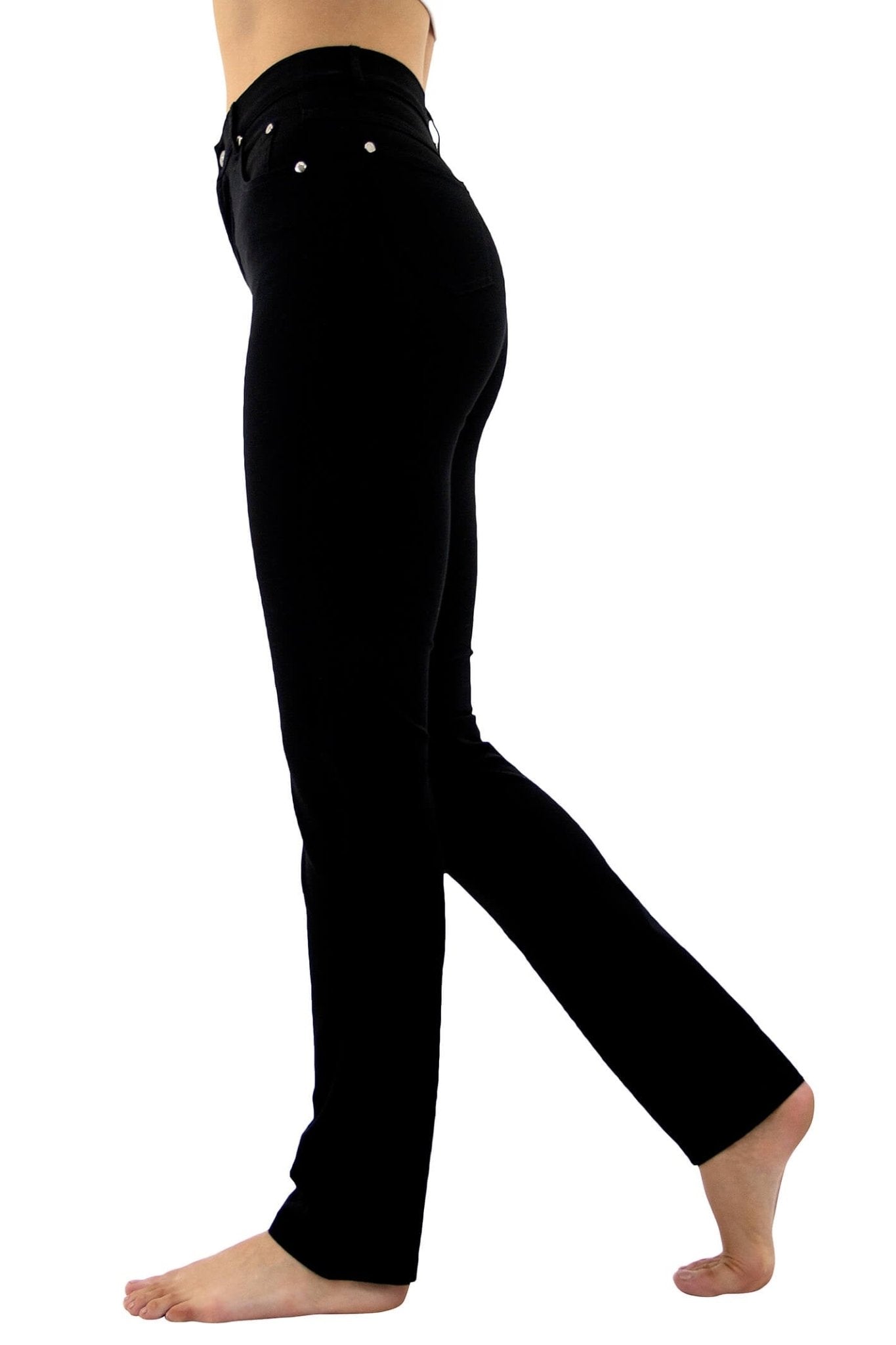 Marble 2403 101 Black Straight Leg Jeans - Dotique