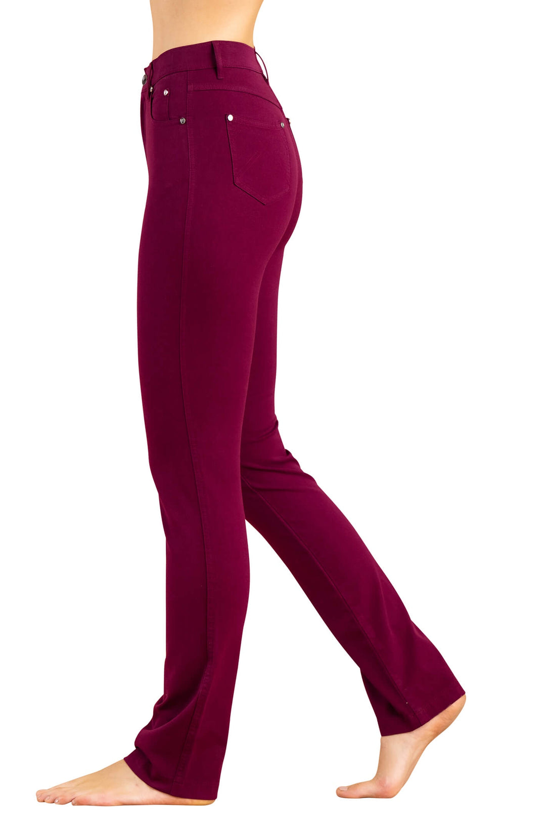 Marble 2403 205 Berry Red Straight Leg Jeans - Dotique