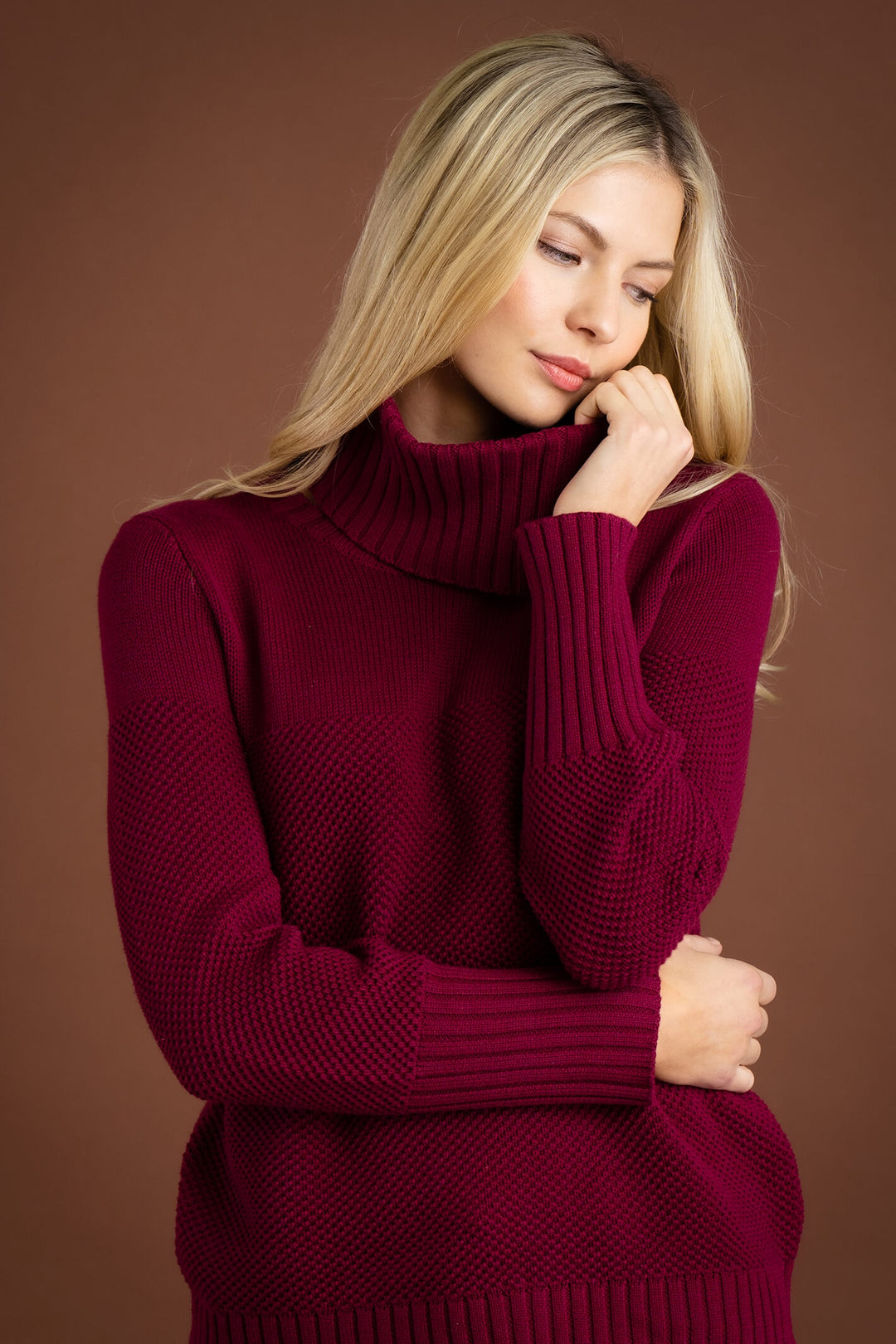 Marble 7203 205 Berry Red Jumper With Snood - Dotique