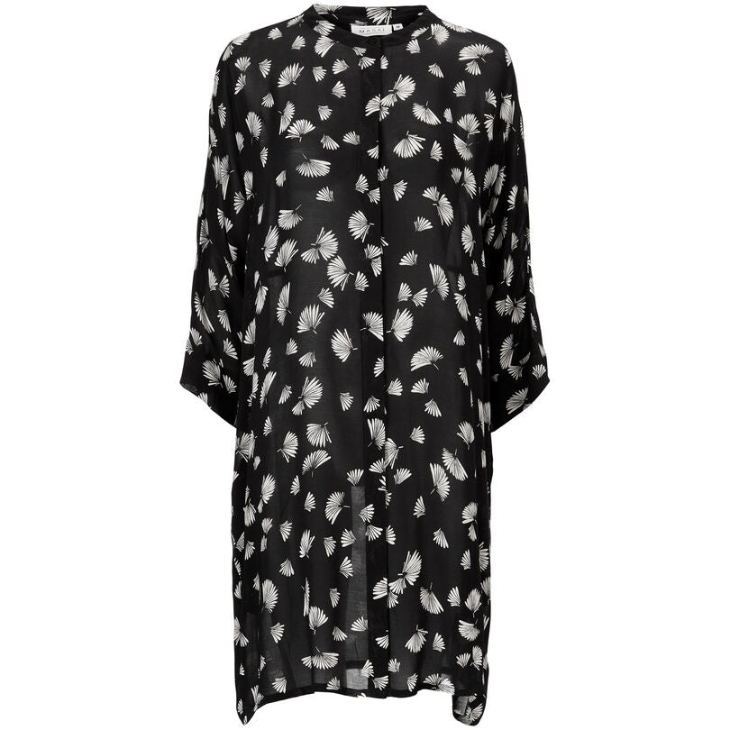 Masai Black Losetta Shirt Dress Front | Dotique