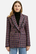 Milano 33-4535-4058 Purple Chanel Style Double Breasted Blazer - Dotique Chesterfield