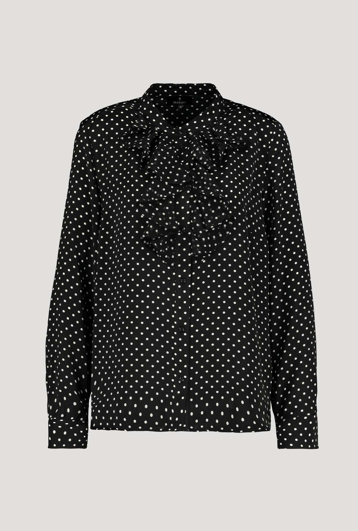 Monari 405881 Black Polka Dot Filly Blouse Front | Dotique