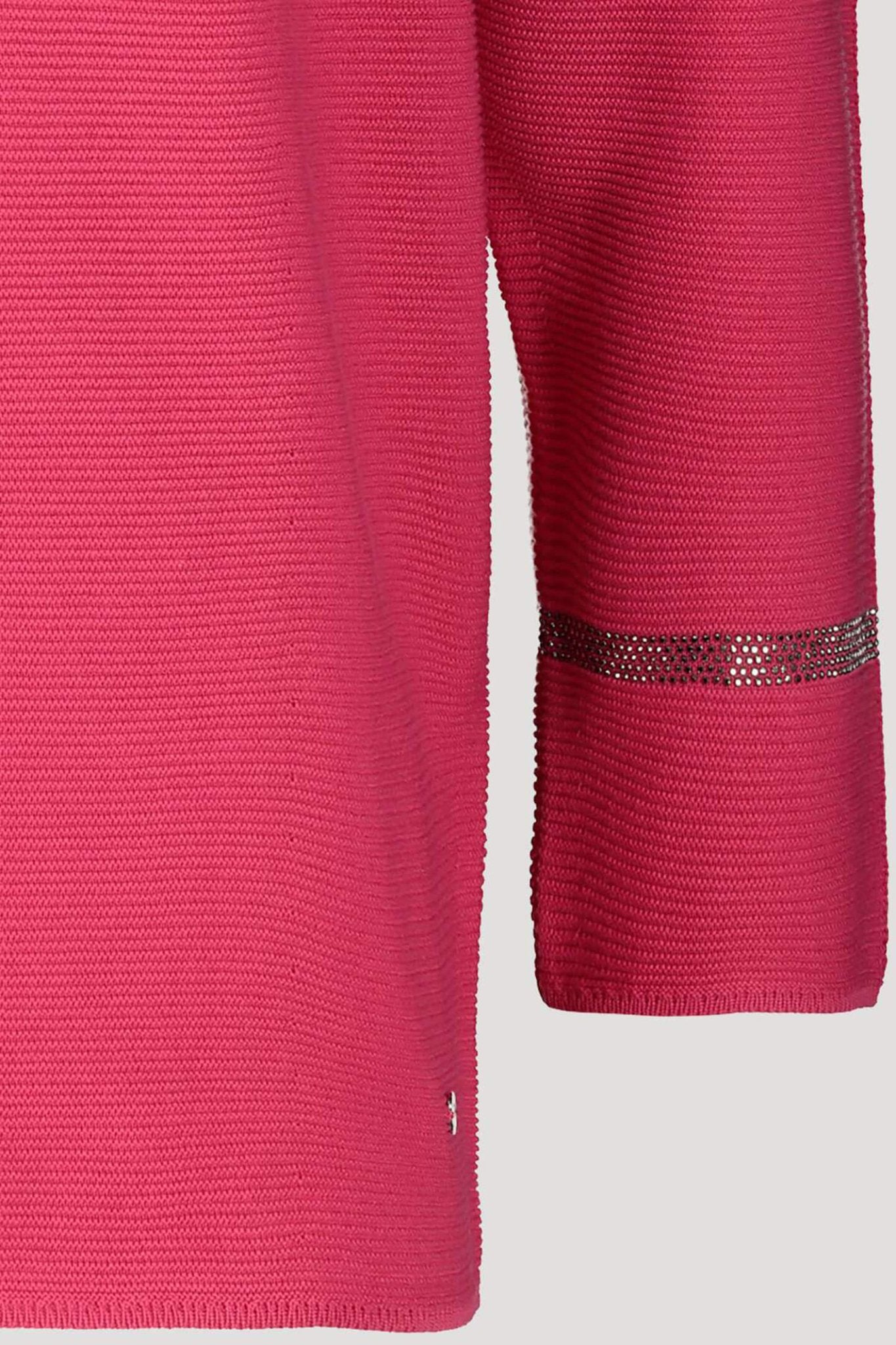 Monari 406083 Rose Pink V-Neck Knitted Jumper - Dotique