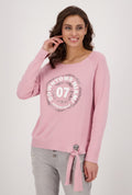 Monari Rose Knitted Sweater with Knot detail and Glitter Effect 406205 Front Model | Dotique