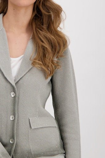 Monari 407653 Glitter Khaki Cardigan Close-up