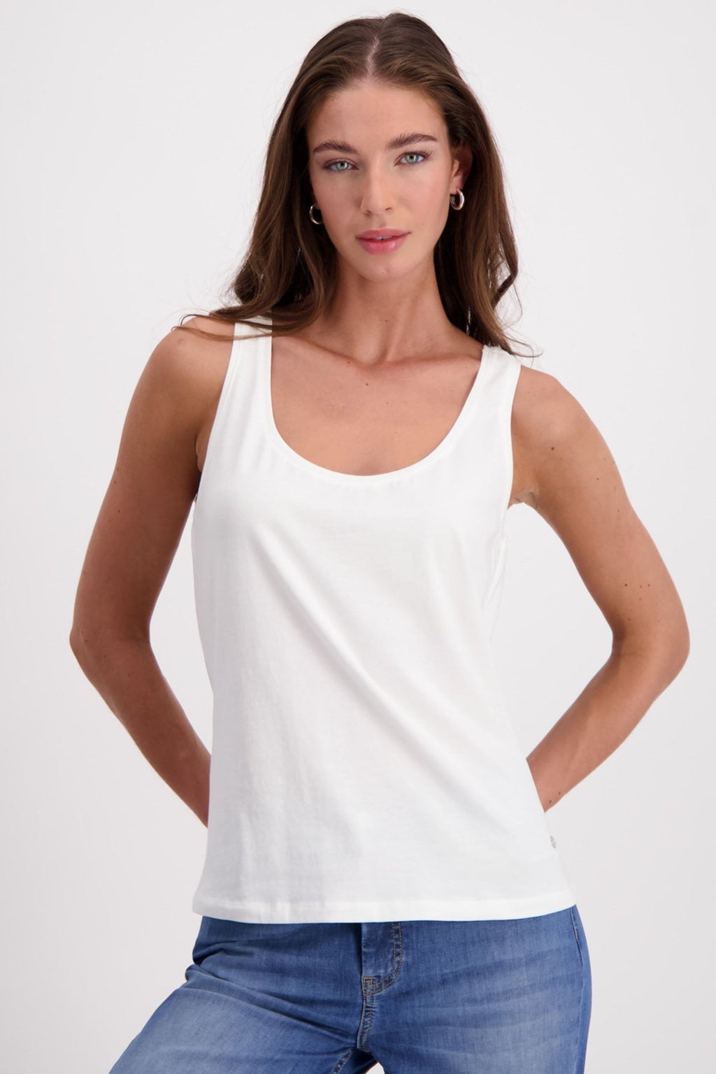 Monari 408363 Off White Vest Top - Dotique