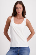 Monari 408363 Off White Vest Top - Dotique