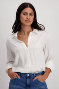 Monari 408404 Off White Satin Blouse - Dotique