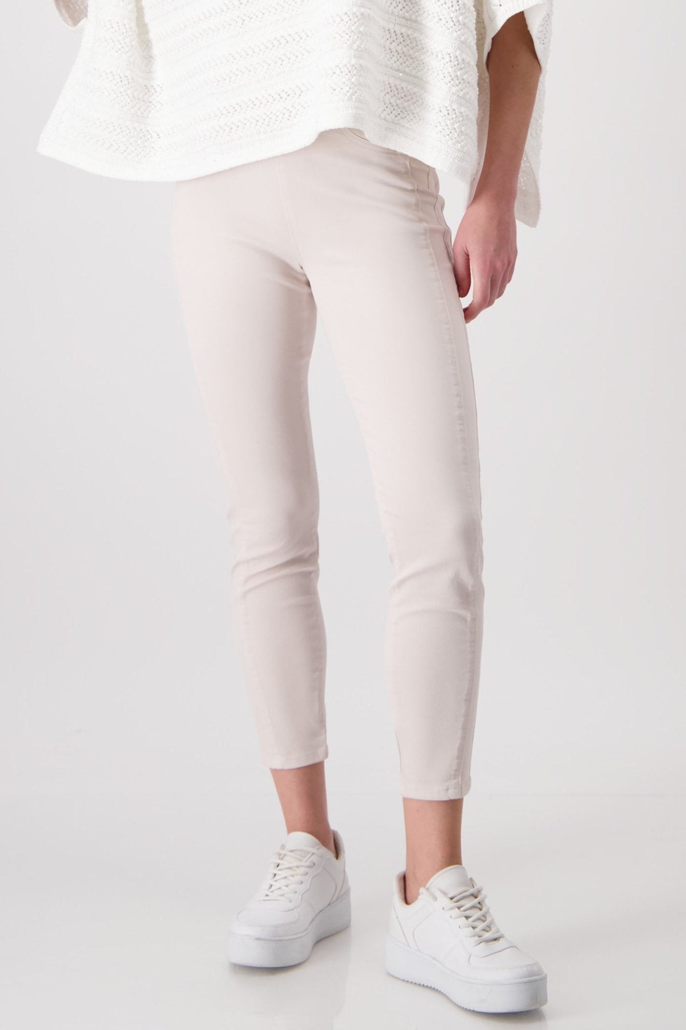 Monari 408411 Peanut Taupe Pull-On Trousers - Dotique