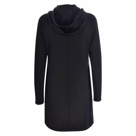 Monari 804649 Long Black Neoprene Hooded Jacket back