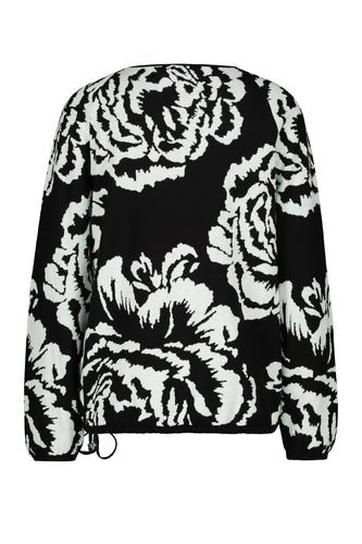 Monari 804655 Black/ White Cotton Jacquard Jumper back