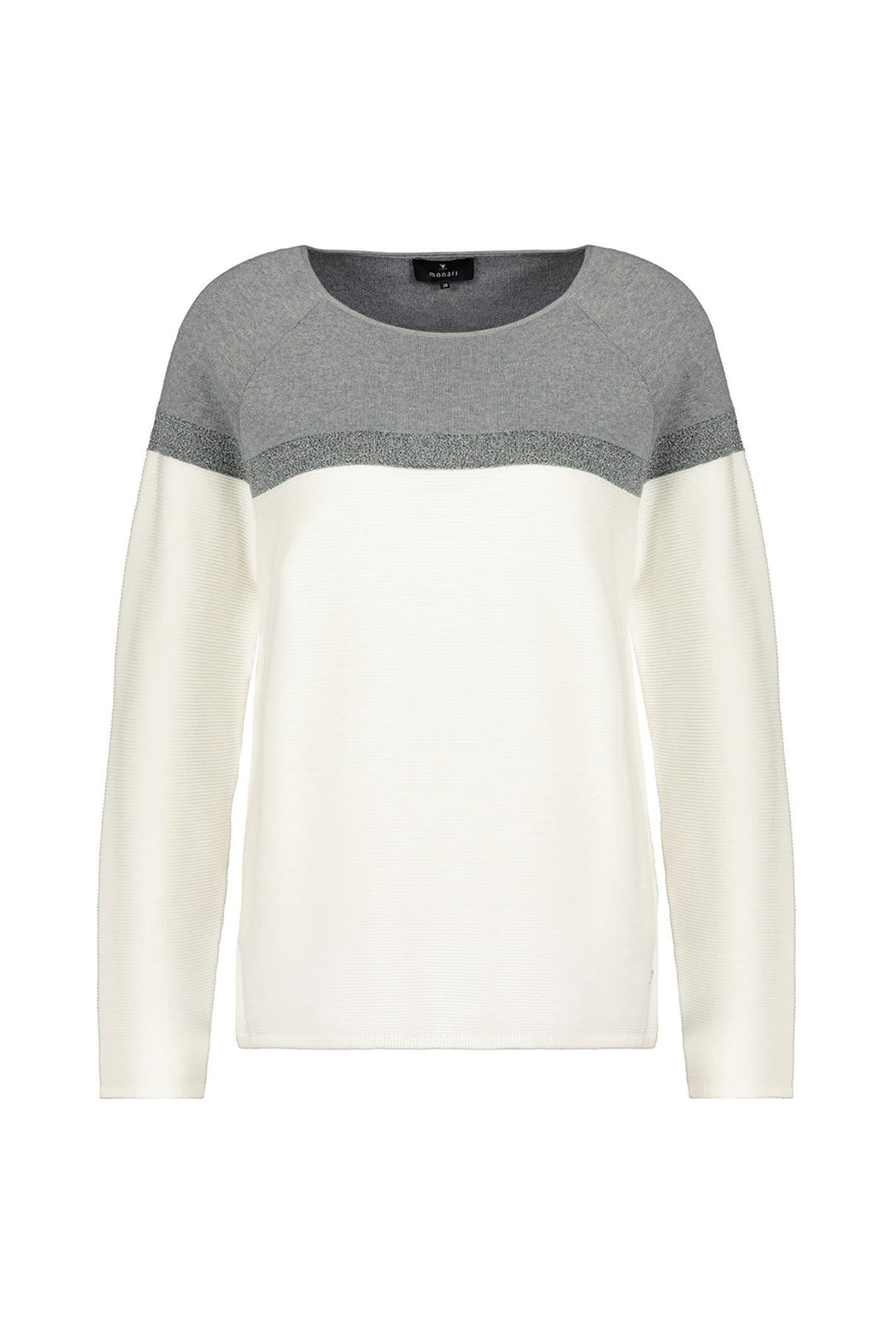Monari 804821 Off White Colour Block Sweater - Dotique