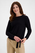 Monari 804988 Black Sweater with Rhinestone - Dotique
