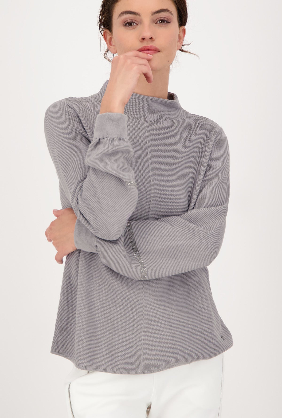 Monari 805510 Cloud Pullover With Rhinestone Elements Front Lifestyle | Dotique