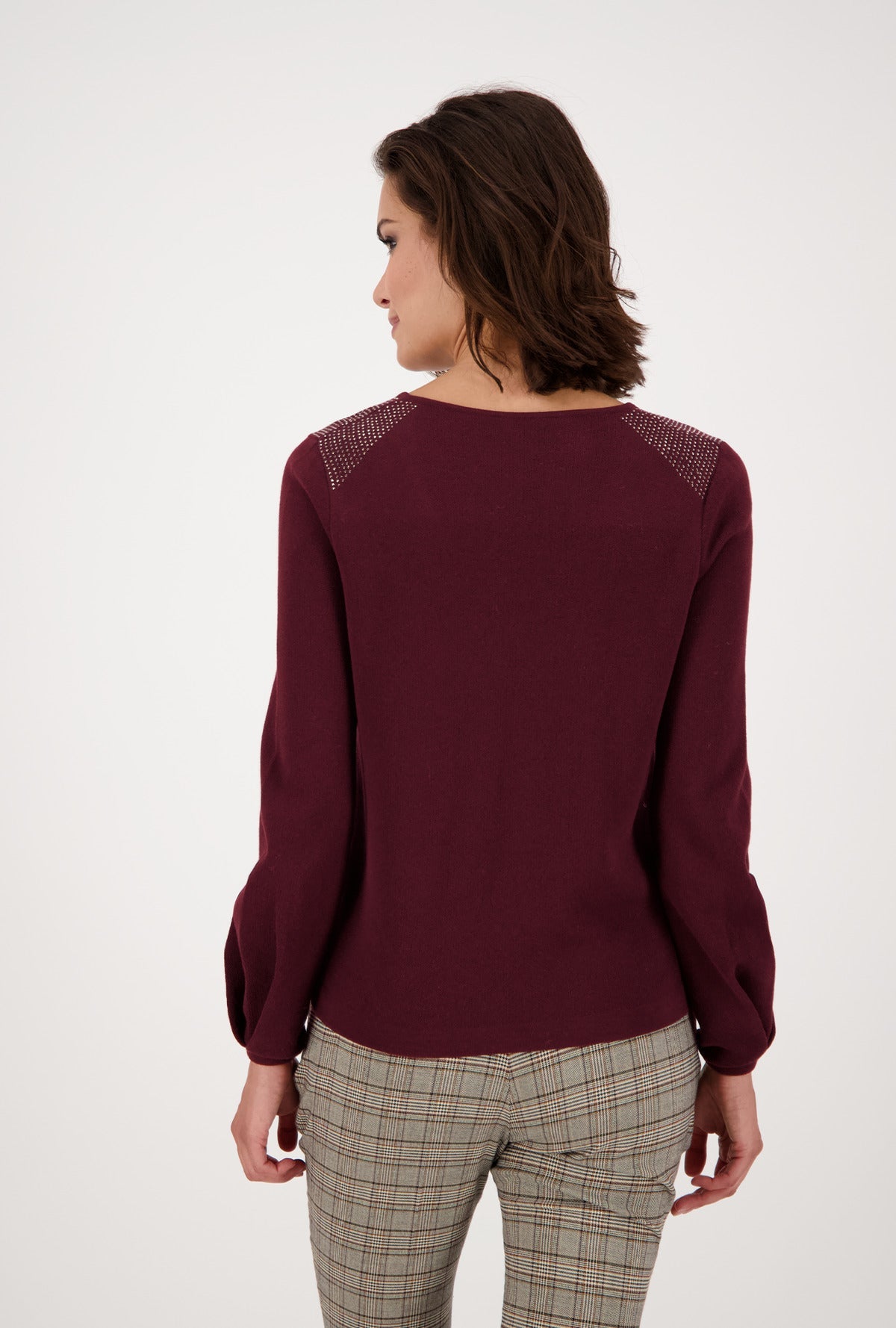 Monari 805526 Berry Wine Cotton Pullover - Dotique - Monari