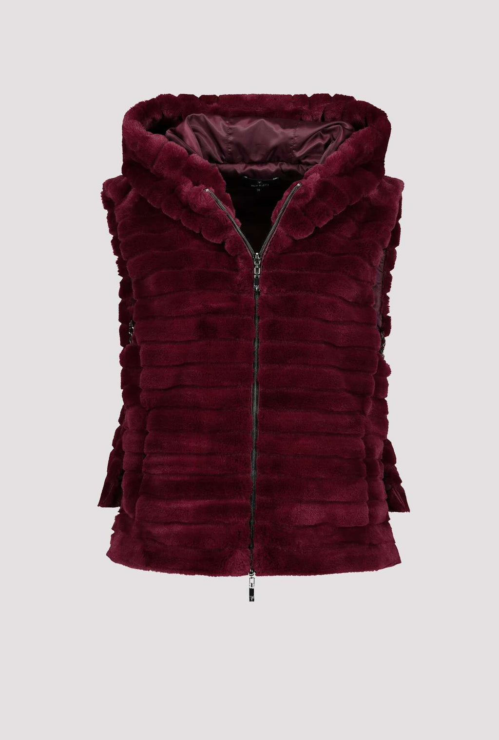 Monari 805713 Berry Wine Waistcoat Front | Dotique