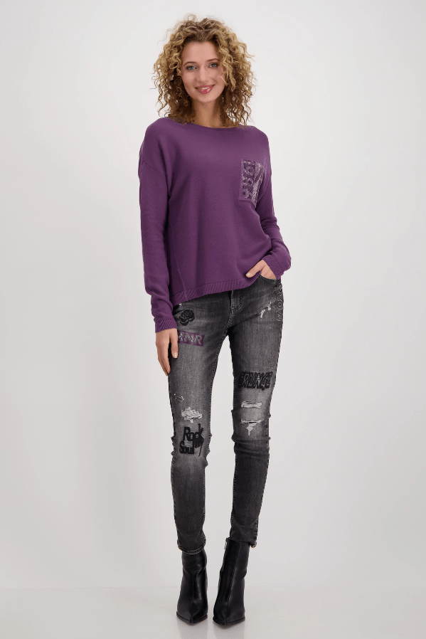 Monari 806292 Lilac Pullover Front 1 | Dotique