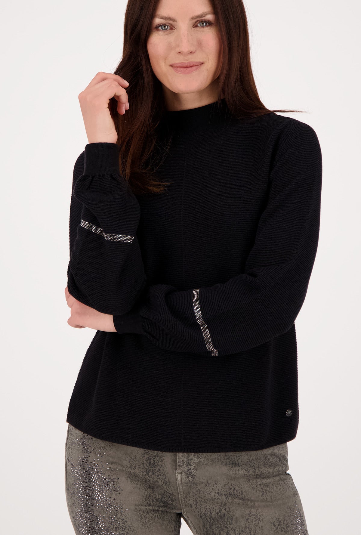 Monari Black One Tone Knit Jumper Dotique