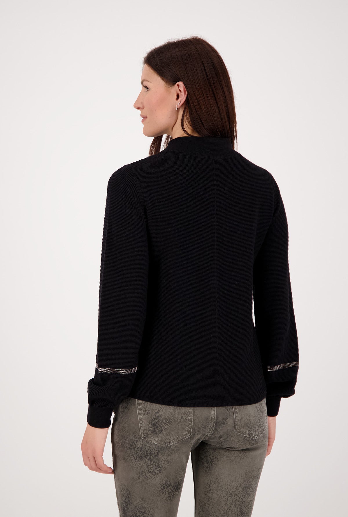 Monari Black One Tone Knit Jumper Lifestyle Back Dotique