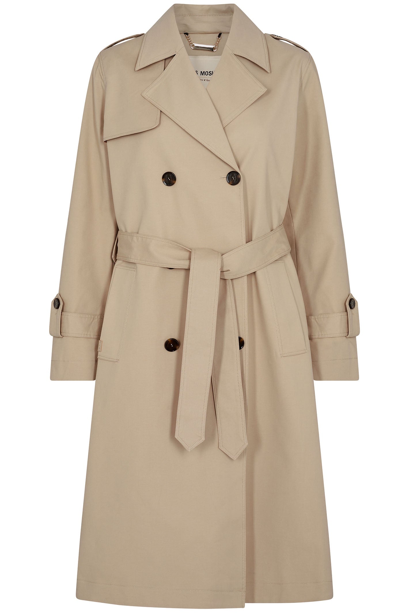 Mos Mosh 156610 MMFarah Savannah Tan Double Breasted Trench Coat - Dotique