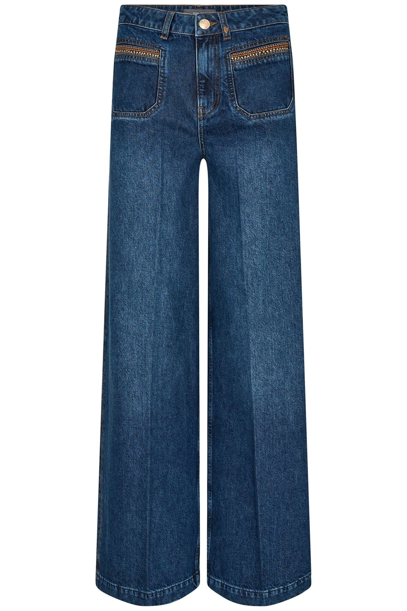 Mos Mosh 156820 MMColette Sassy Blue Denim Wide Leg Jeans - Dotique