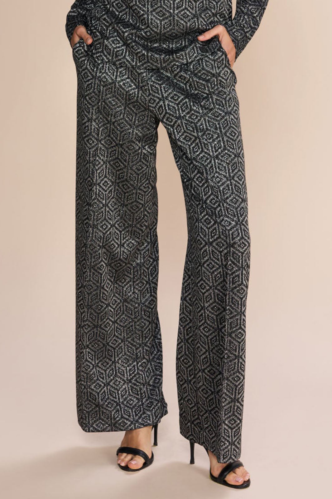Mos Mosh 157980 MMZimu Black Silver Glam Trousers - Dotique Chesterfield