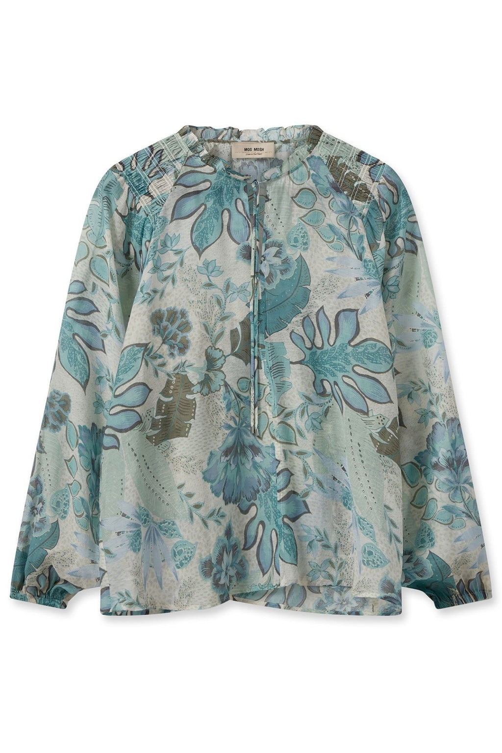 Mos Mosh 159420 MMEisa Wasabi Green Sarasa Floral Print Top - Dotique