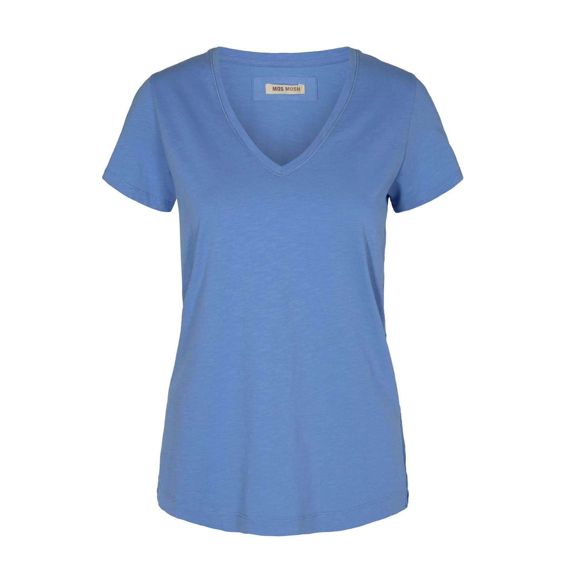 mos mosh blue cotton v neck t shirtProducts Mos Mosh Arden Allure Blue V neck Cotton T-Shirt front