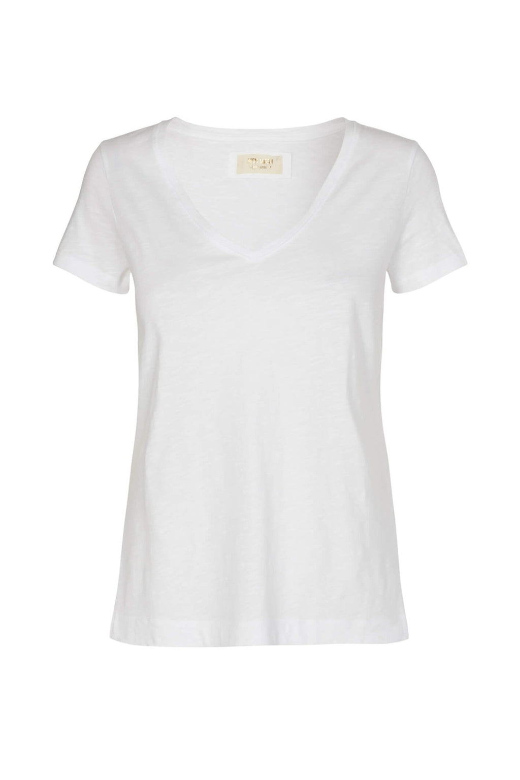 Mos Mosh Arden White Organic V Neck T-Shirt