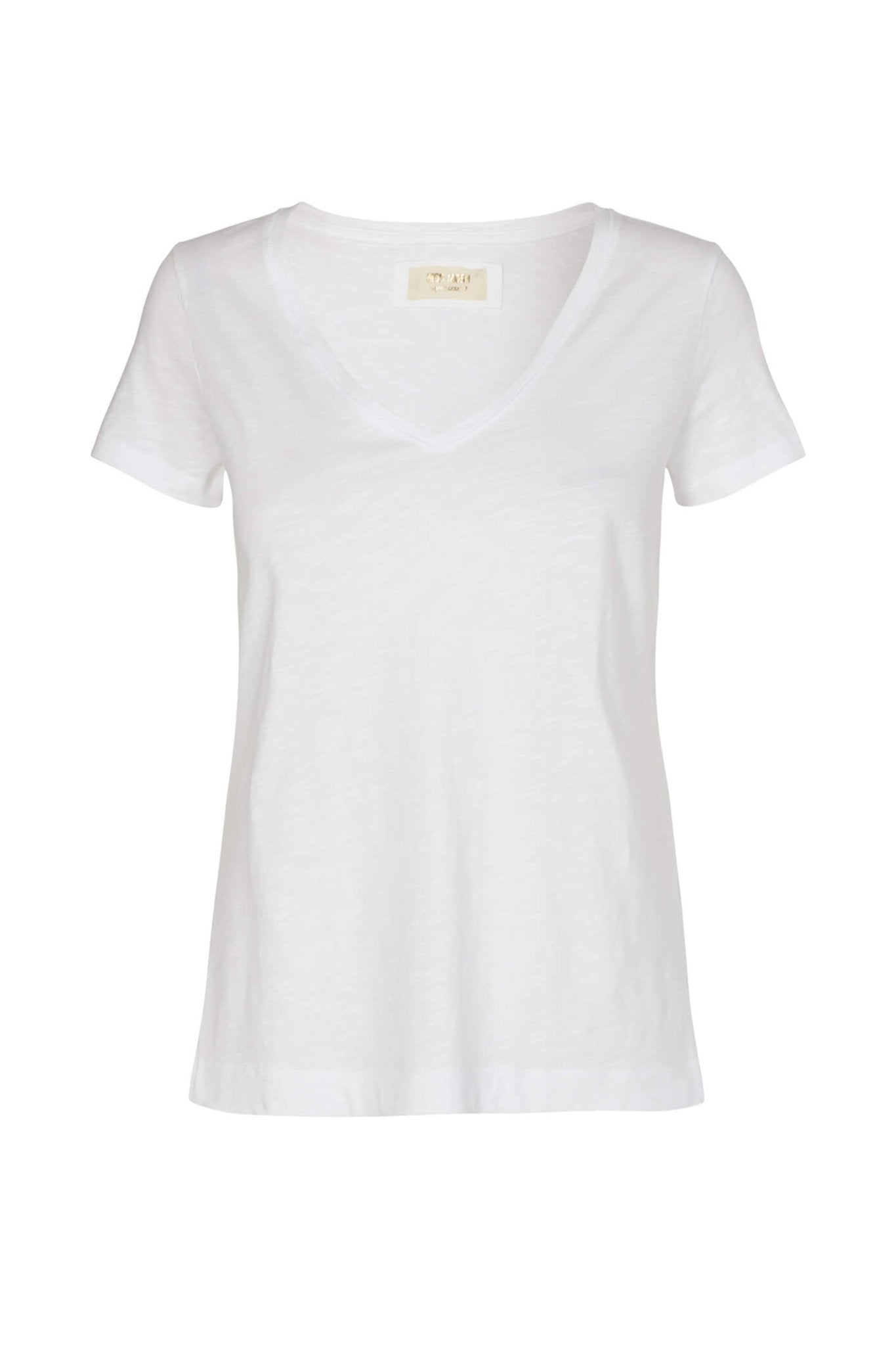 Mos Mosh Arden White Organic V Neck T-Shirt