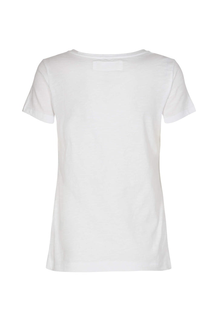 Mos Mosh Arden White Organic V Neck T-Shirt