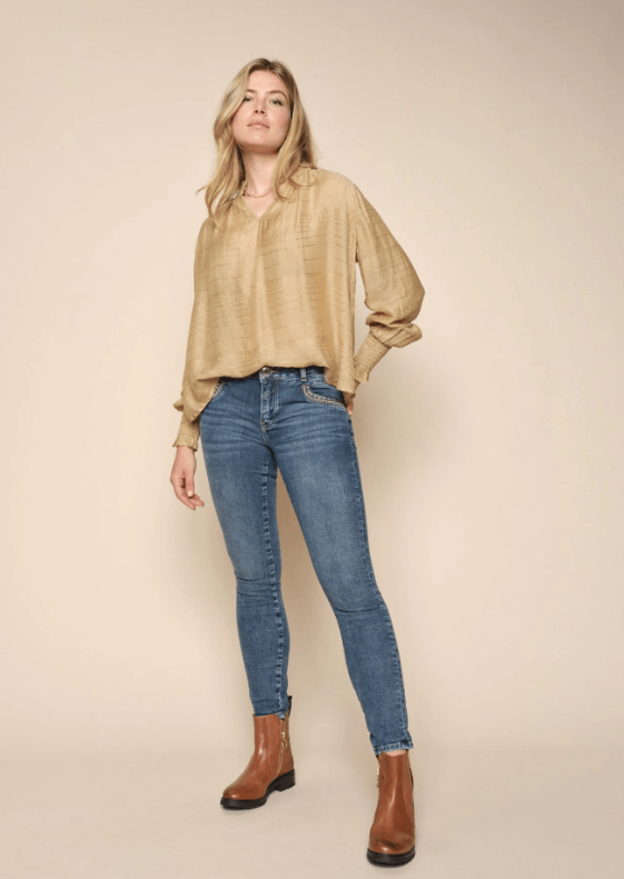 Mos Mosh 147260 Naomi Glow Jeans Blue Front Dotique