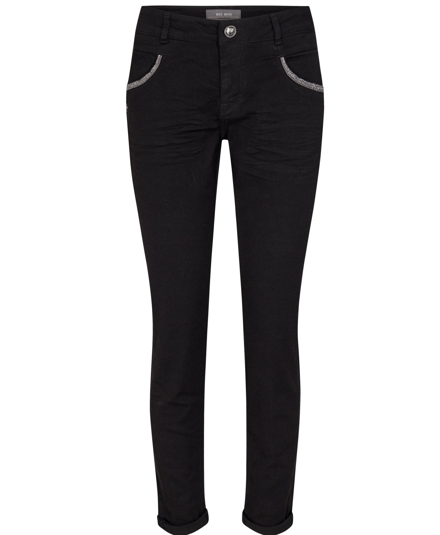 Mos Mosh Naomi Row Black Jeans Front | Dotique