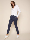 Mos Mosh Salute Navy Nelly Air Pant Front Lifestyle | Dotique