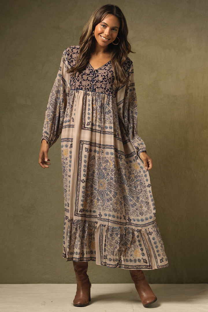 One Hundred Stars DBOMEHBLU Mehndi Blue Boho Dress - Dotique Chesterfield