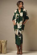 One Hundred Stars DRBSTOFOR Stork Forest Green Rachel Dress - Dotique Chesterfield