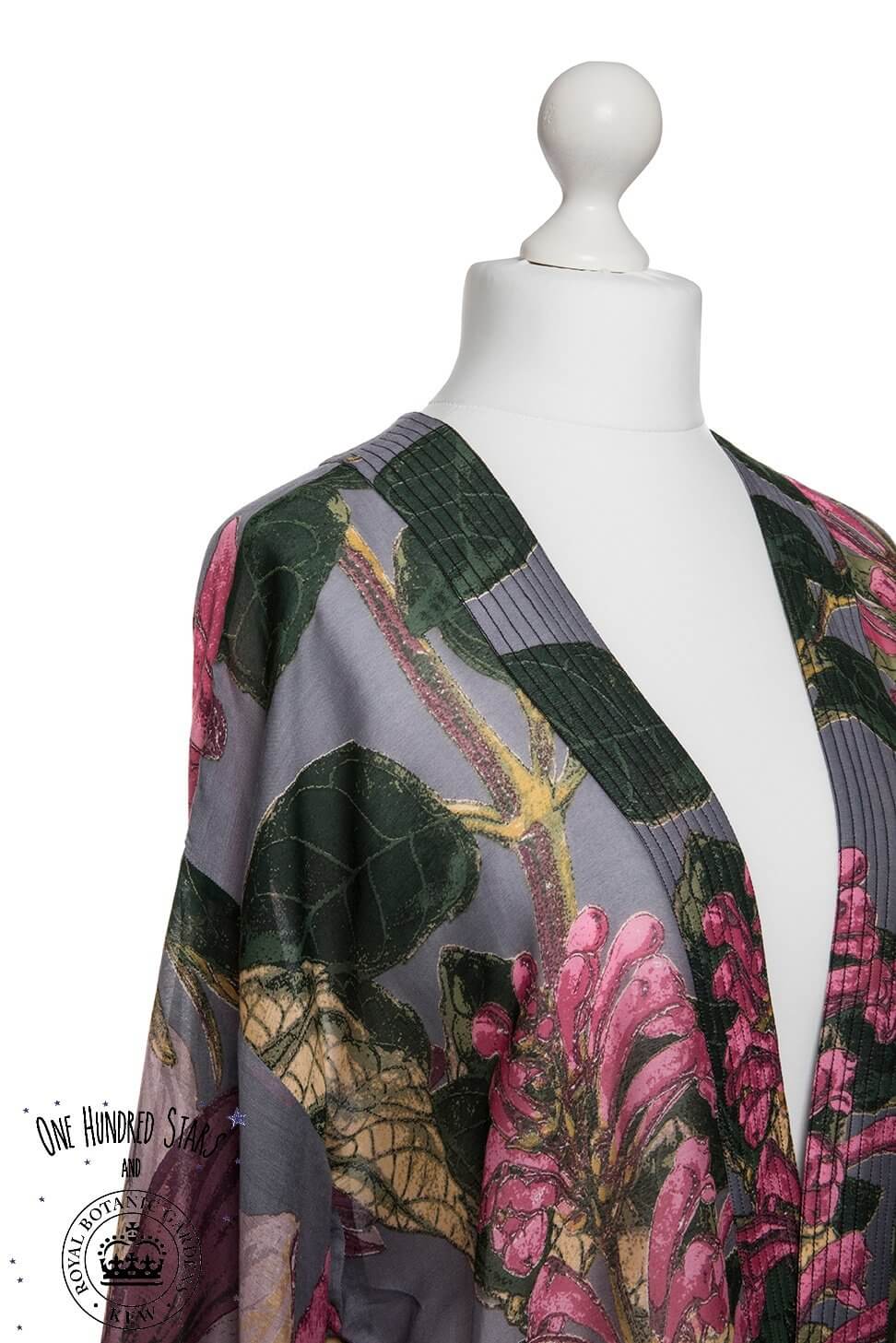 One Hundred Stars Grey Magnolia Kew Kimona - Dotique - One Hundred Stars