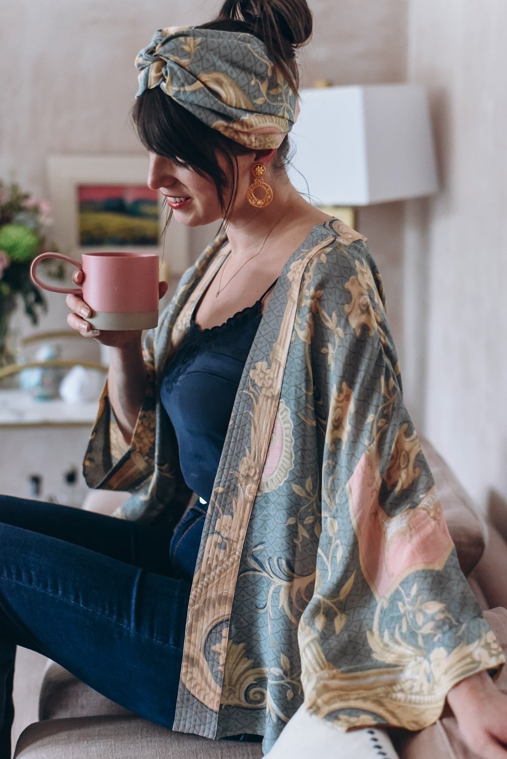 One Hundred Stars Grey Rococo Kimona - Dotique - One Hundred Stars