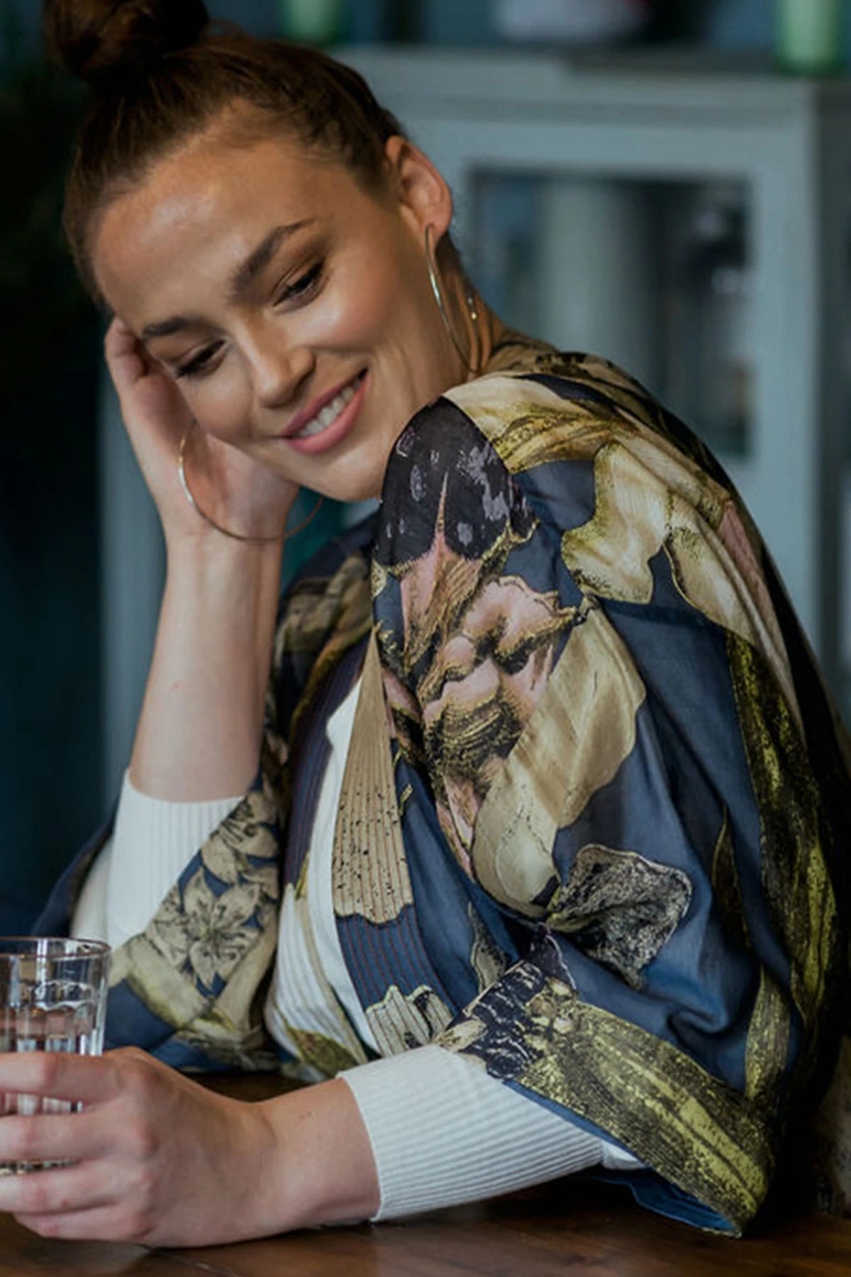  One Hundred Stars Kimono Kew Iris Blue Side Lifestyle | Dotique
