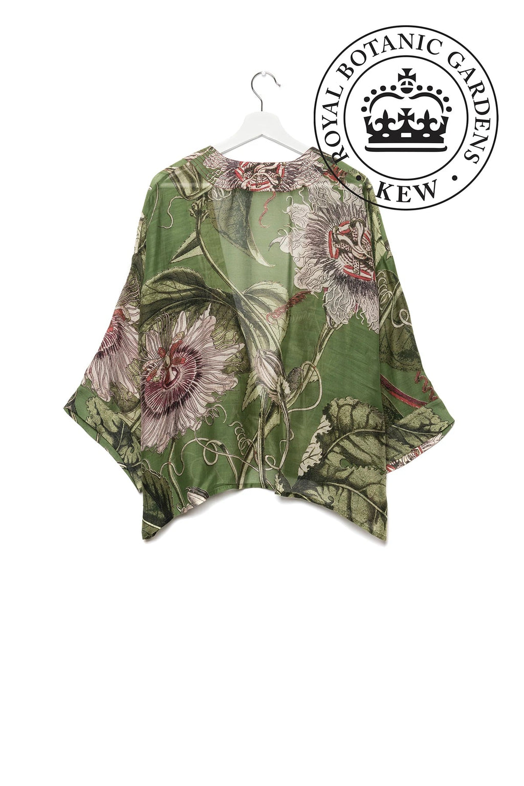 One Hundred Stars Kimono Kew Passion Flower Green Back | Dotique