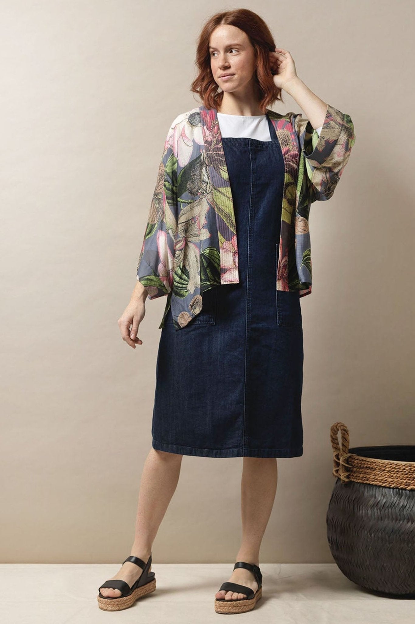 One Hundred Stars KIMPROGRY Kew Protea Grey Kimono - Dotique - One Hundred Stars