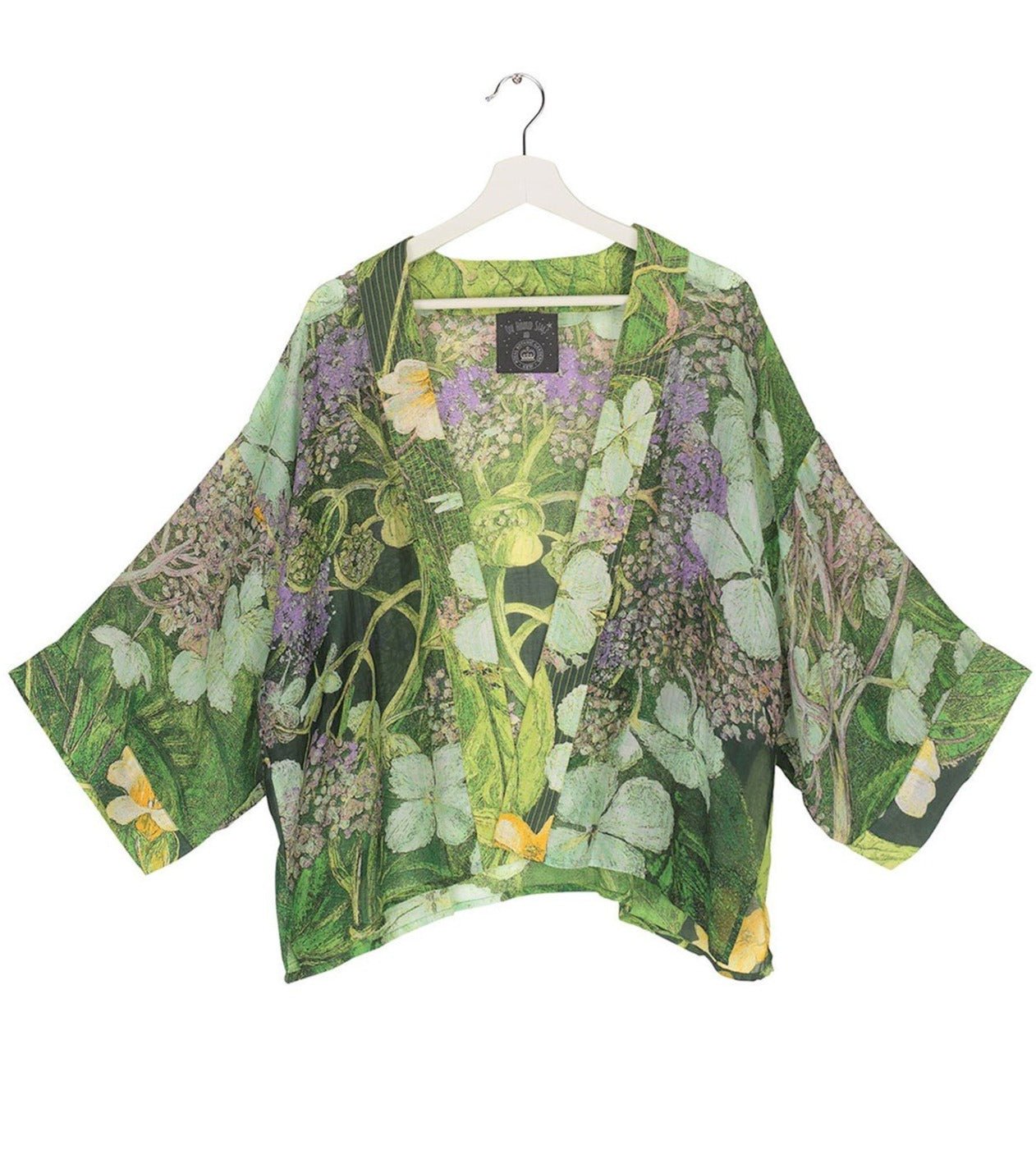 One Hundred Stars Lime Green Kew Hydrangea Kimona Front | Dotique