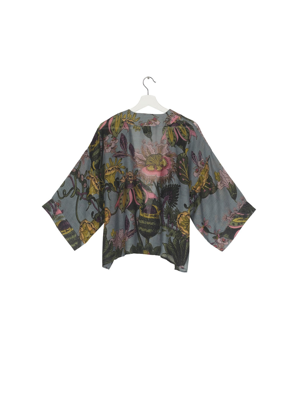 One Hundred Stars Pewter Eccentric Blooms Kimona - Dotique - One Hundred Stars